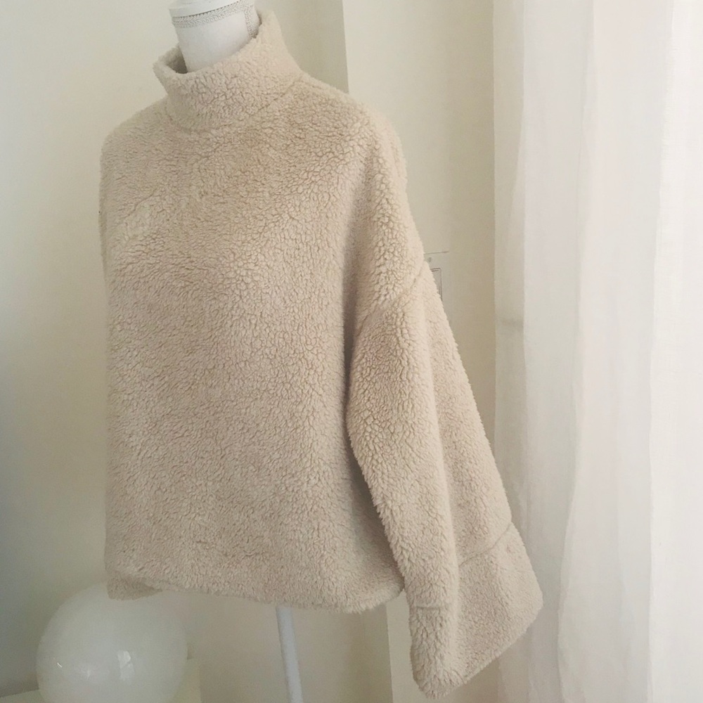 Cozy Winter Teddy Sherpa Fleece BellSleeve Sweater